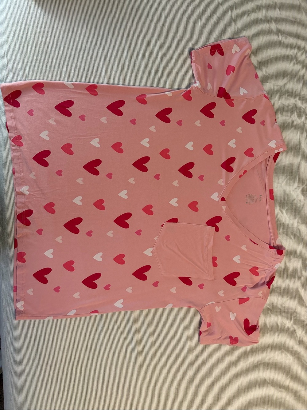 Kyte BABY Pink Tee with Red & White Heart Print